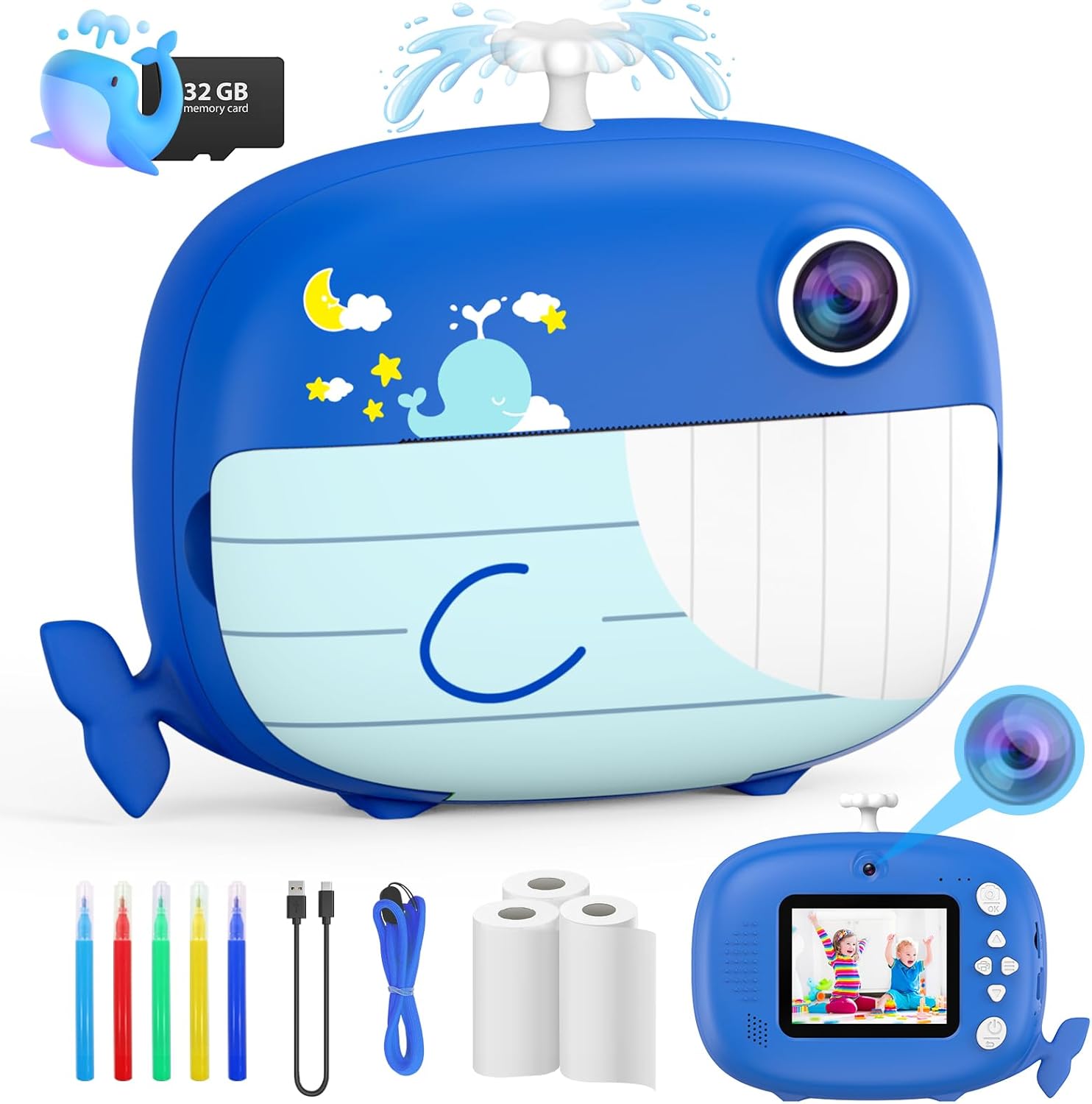 Instant Print Kids Camera - Ink Free Selfie Fun!