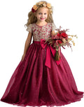 Girls Pageant Princess Flower Dress - Puffy Ball Gown