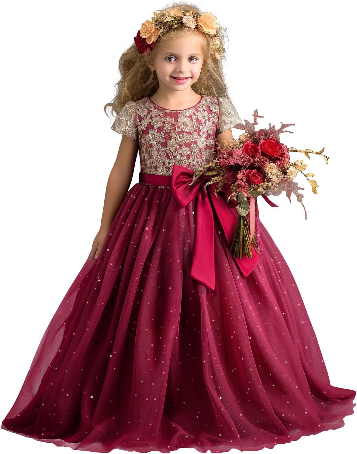 TTYAVO Girls Pageant Princess Flower Dress for Special Occasions