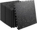 0.56in Thick 96 Sq Ft Gym Flooring Tiles - Durable Home Gym Mat