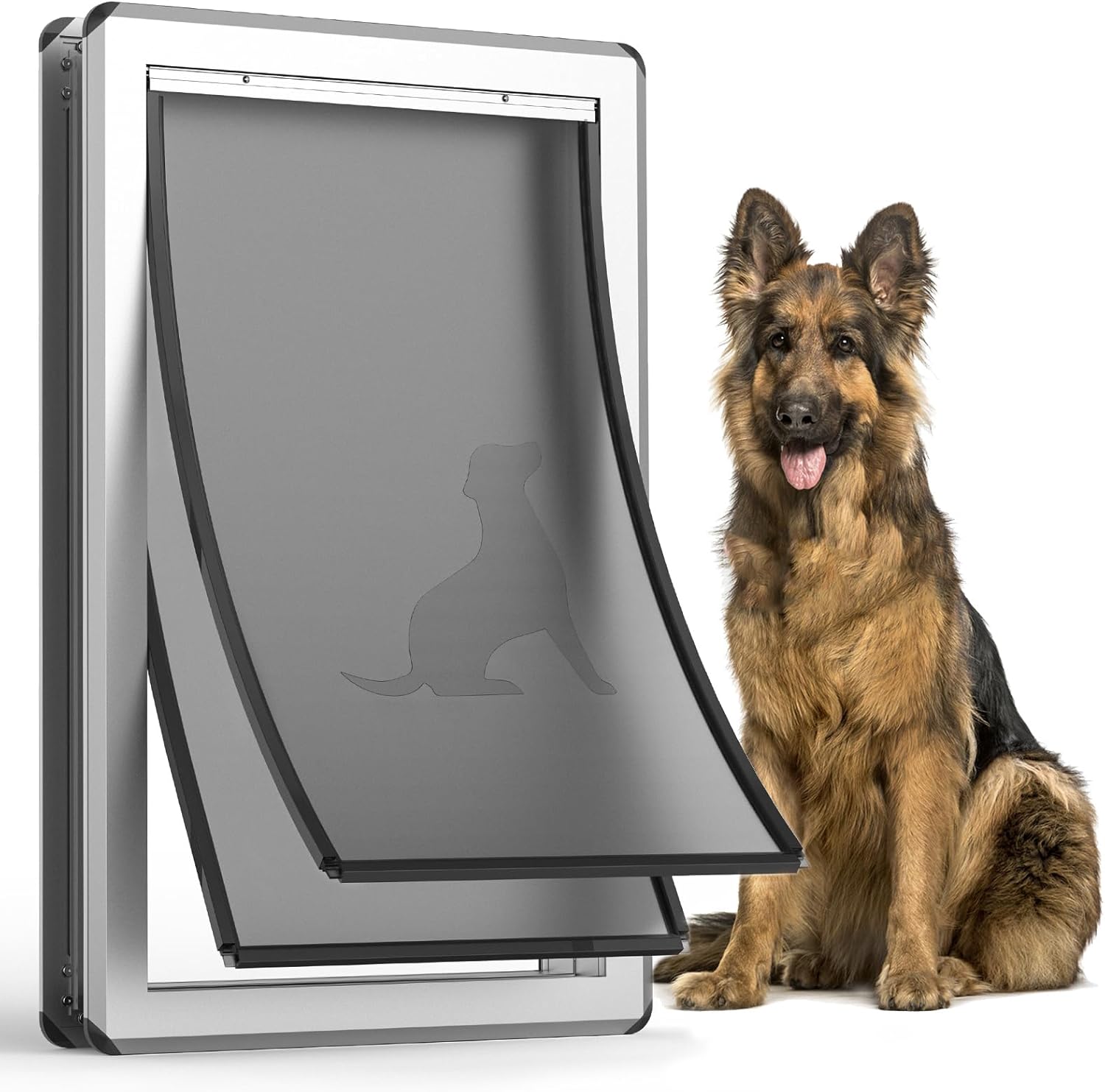 Aluminum XL Dog Door for Exterior Use, Heavy Duty Design
