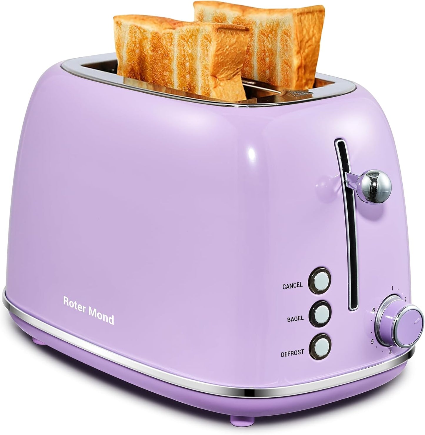 2 Slice Toaster Retro Stainless Steel with Bagel and Defrost