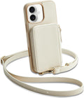 ZVE iPhone 16 Plus Case Wallet - RFID Crossbody Leather Case