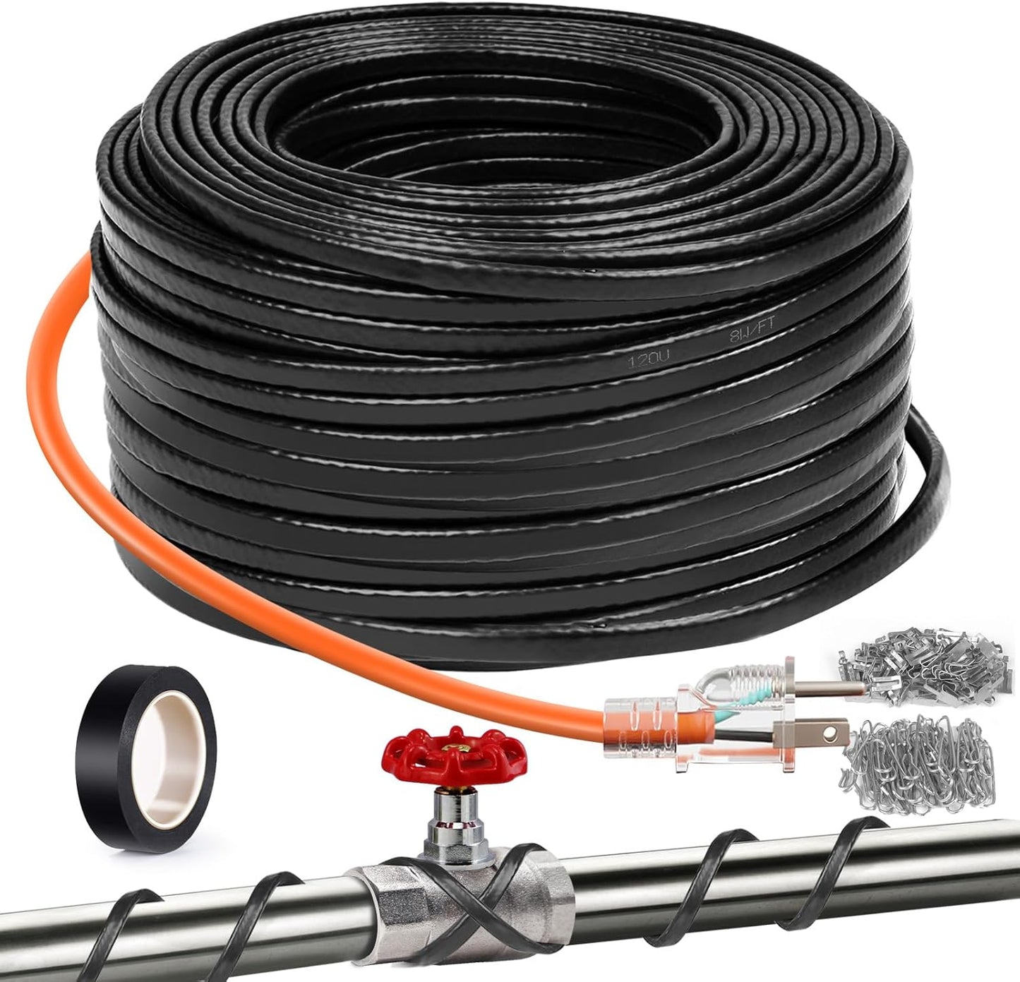 120FT Pipe Heating Cable for Freeze Protection and Water Flow