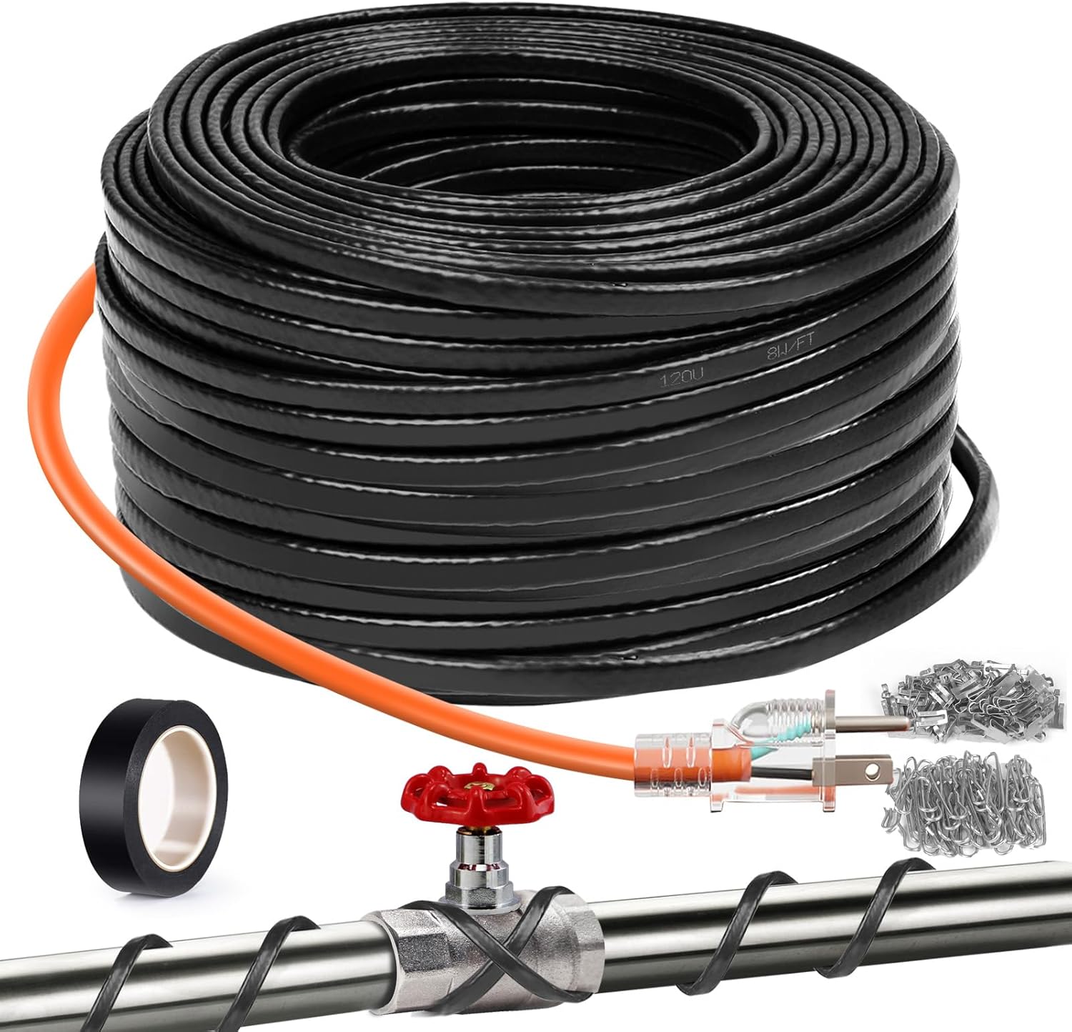 120FT Pipe Heating Cable for Freeze Protection and Water Flow