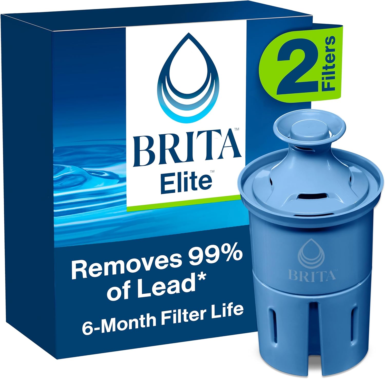 Brita Filter Replacements for Water Pitchers, 2 Count, Blue