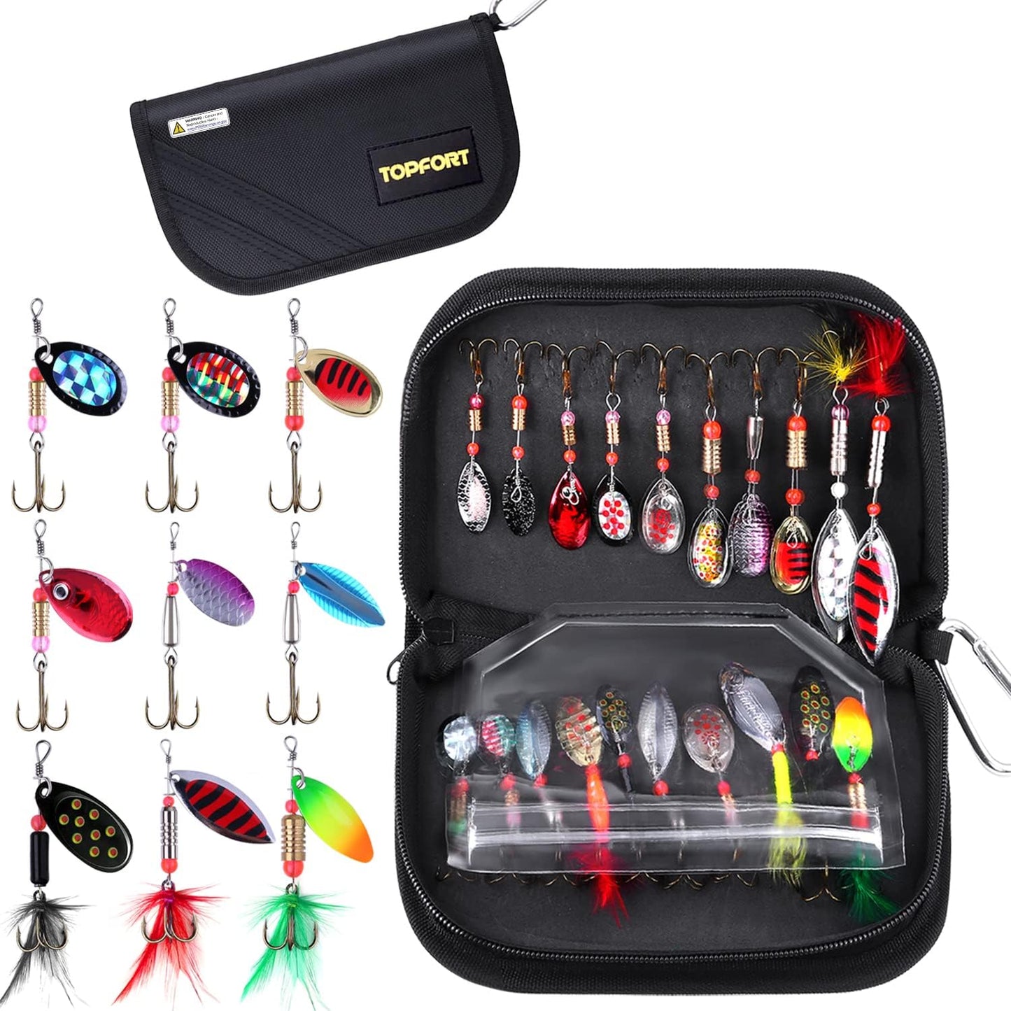 TOPFORT Metal Spinner Baits Set: Ideal for Trout & Bass