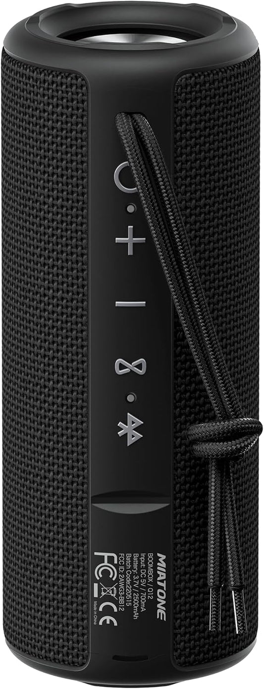 Waterproof Black Bluetooth Speaker - MIATONE Superb Sound