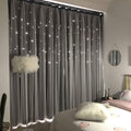 UNISTAR Star Cut Out Blackout Curtains for Kids Bedroom - Double Layer