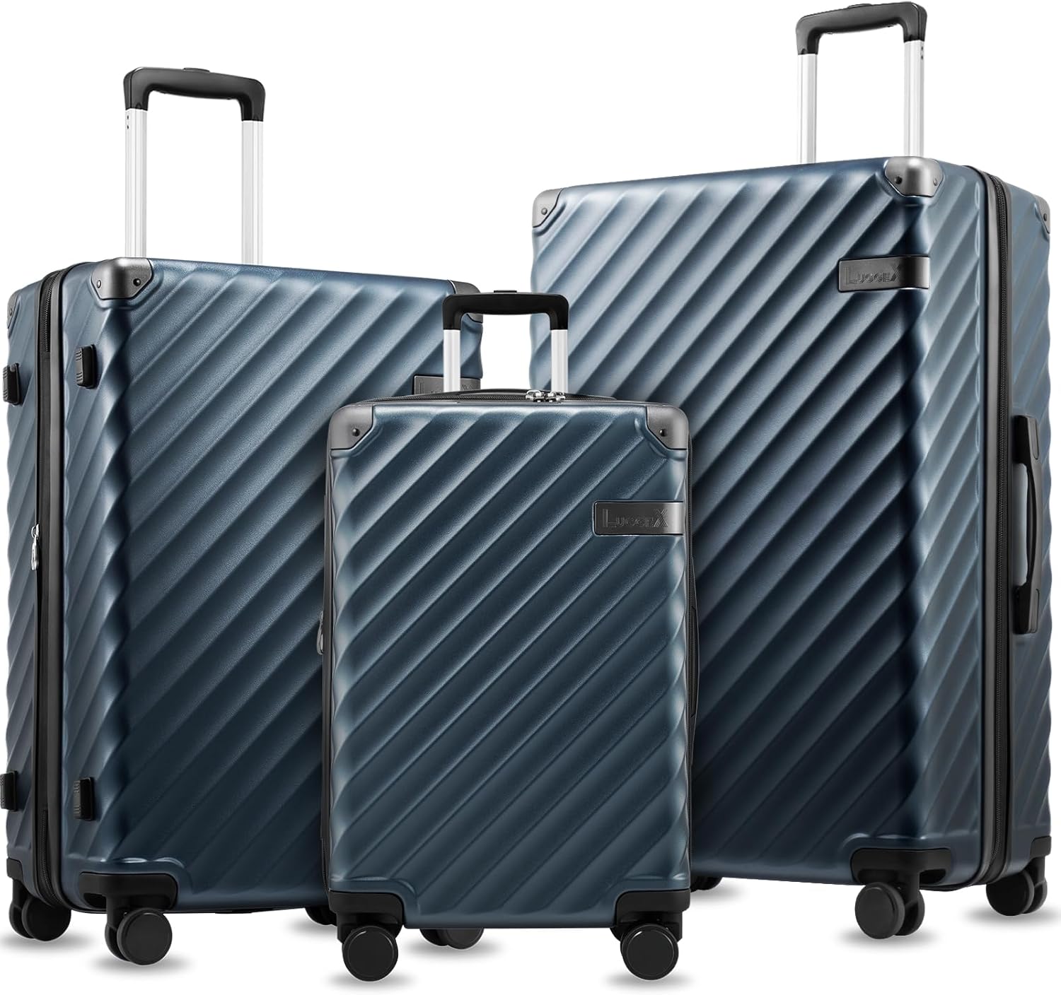 3 Piece Set Luggage with Spinner Wheels for Effortless Travel