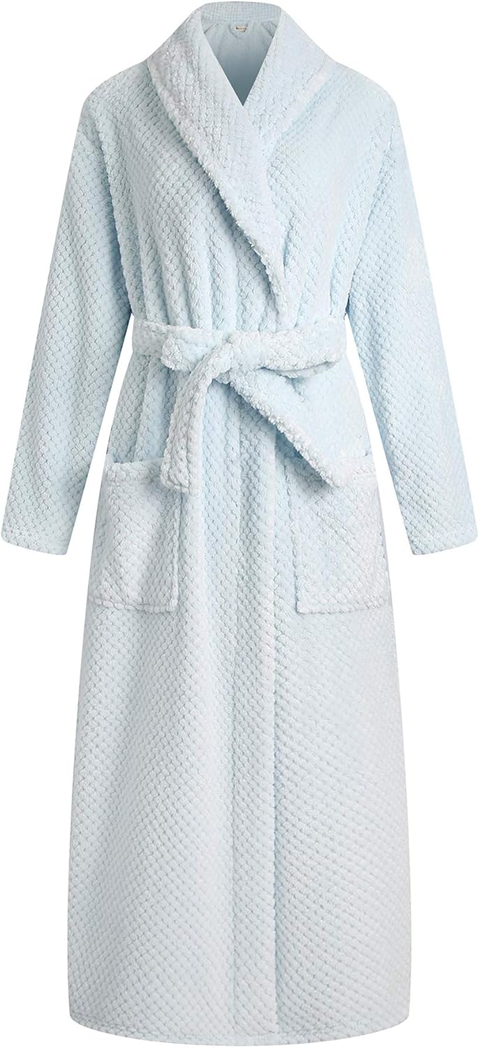 Richie House Women's Plush Soft Warm Fleece Bathrobe Robe RH1591