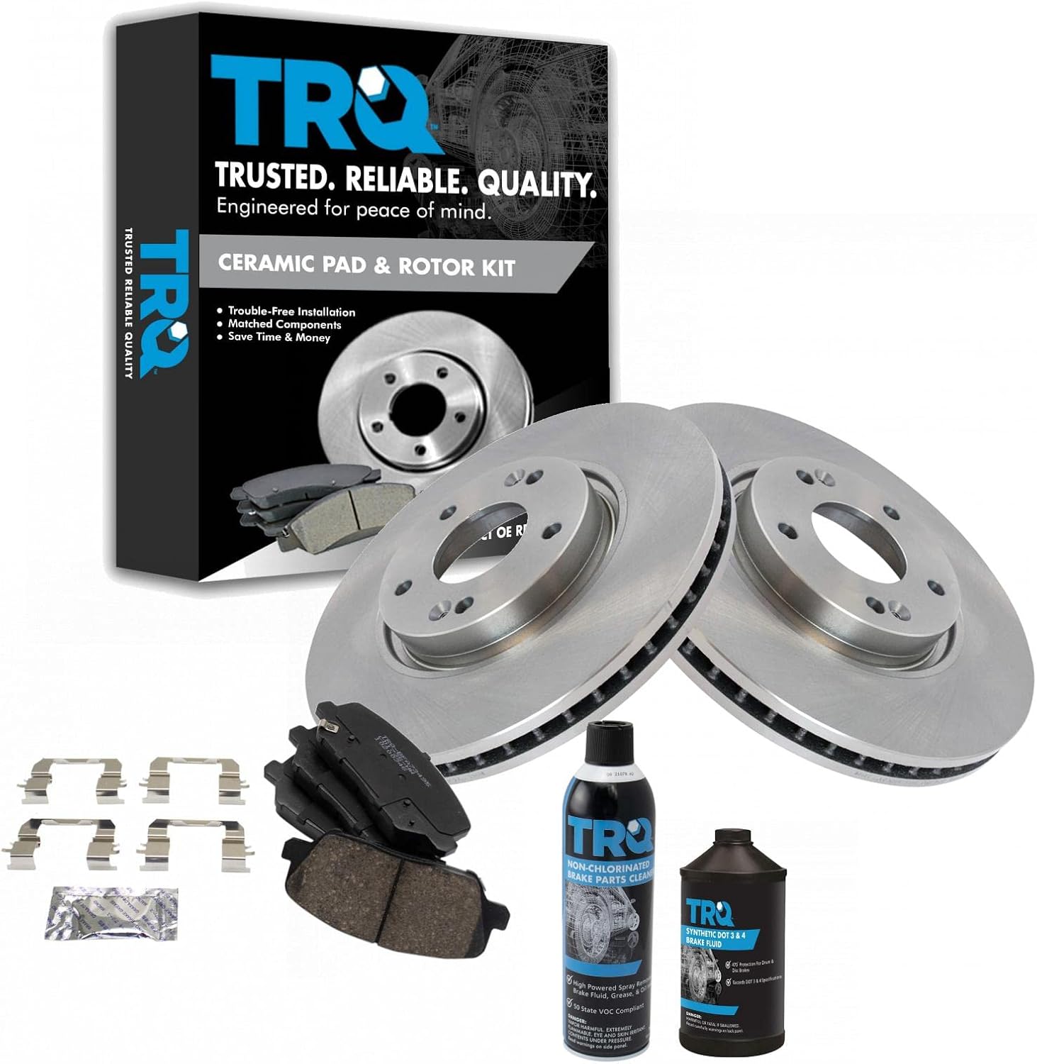 TRQ Front Brake Pad & Rotor Kit for 2013-2016 Hyundai Veloster