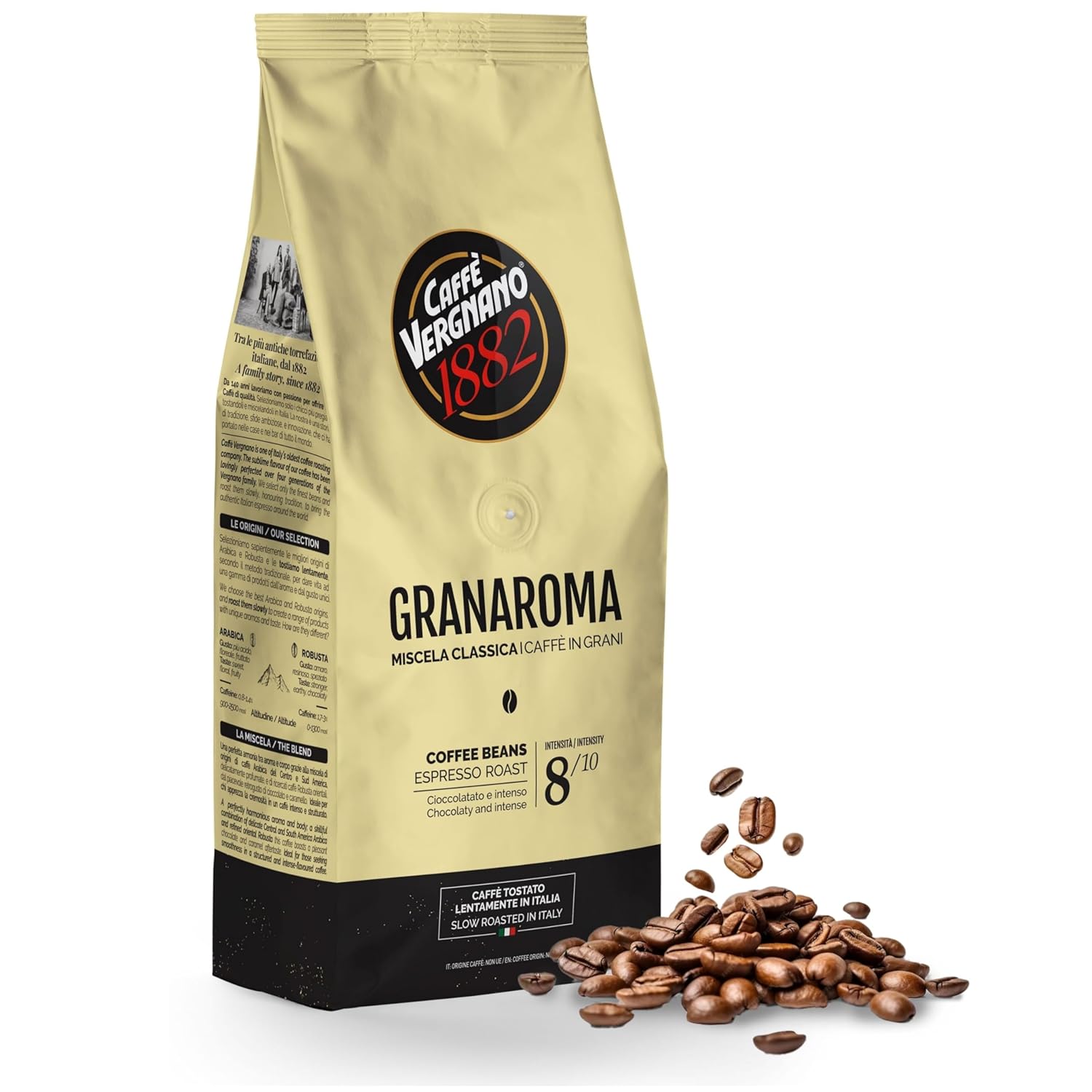 Caffe Vergnano 1882 Gran Aroma Medium Espresso Roast - Rich Italian Blend