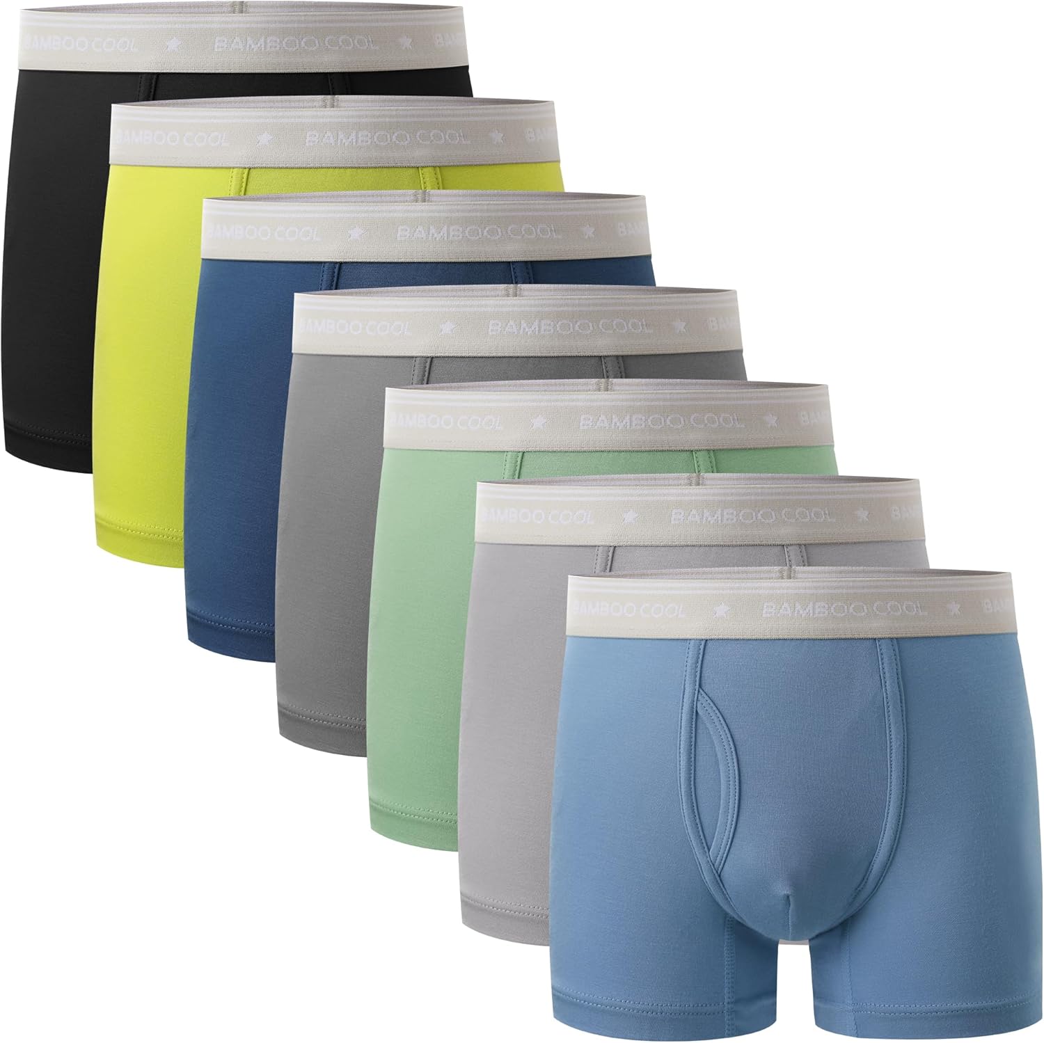 Bamboo Cool Boys Boxer Briefs Multicolor Week Theme 7 Pack