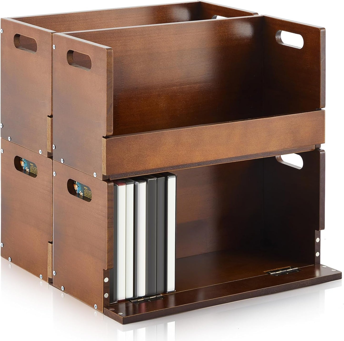 4 Set Wooden DVD Storage Box for Organizing Your Movie Collection