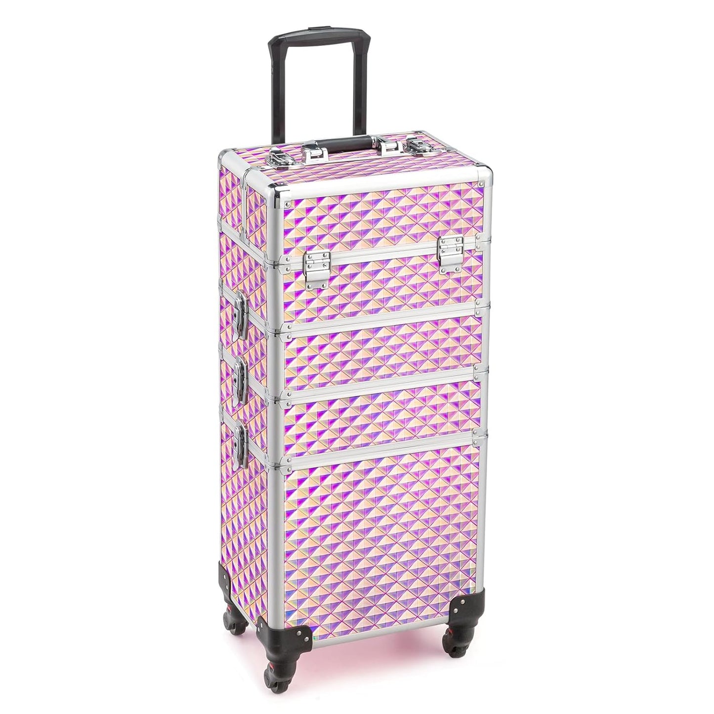 4-in-1 Rolling Makeup Train Case for Beauty Artists and Stylists