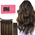Wire Hair Extensions 12in Balayage Dark Brown to Chestnut Brown - Remy