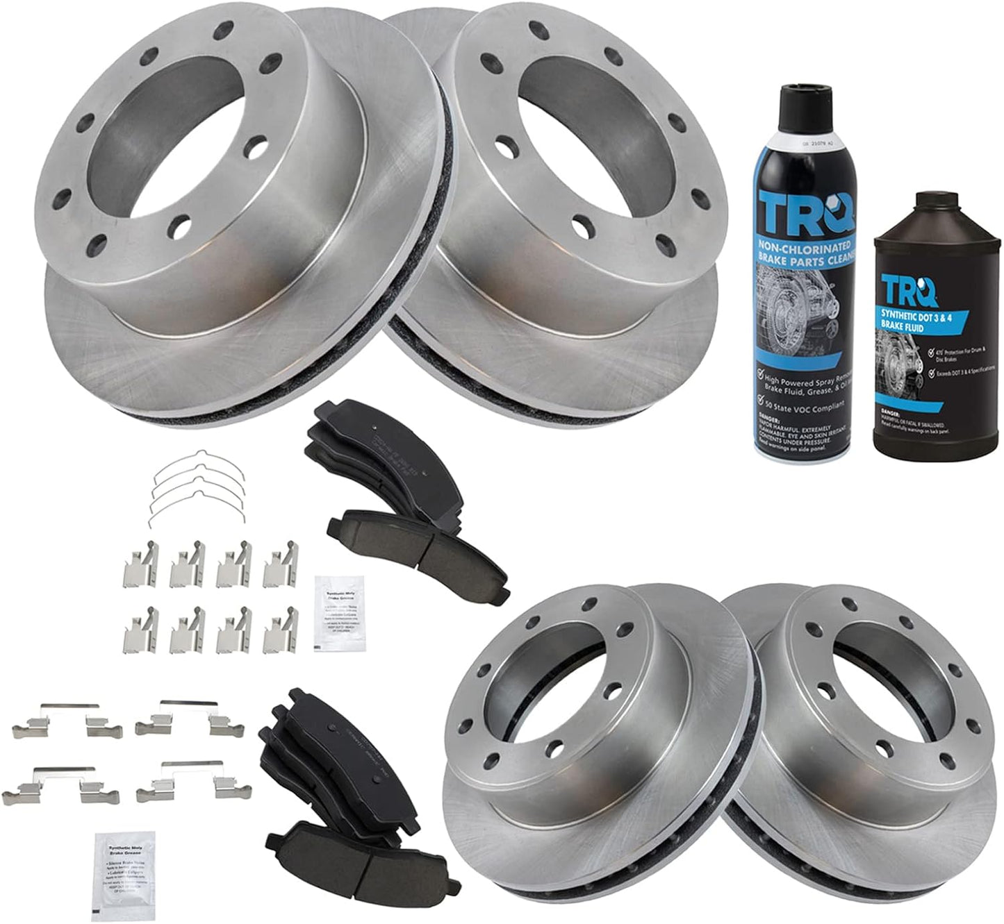 TRQ Brake Pad & Rotor Kit for Ford Excursion and F-Series