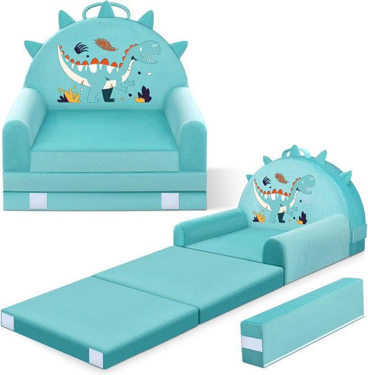 Dinosaur Kids Sofa Bed with Removable Cover for Cozy Playtime
