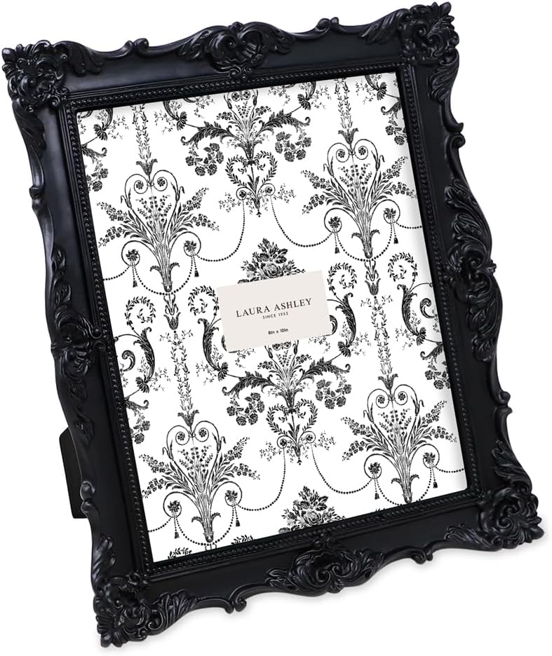 Laura Ashley 8x10 Black Ornate Textured Hand-Crafted Frame