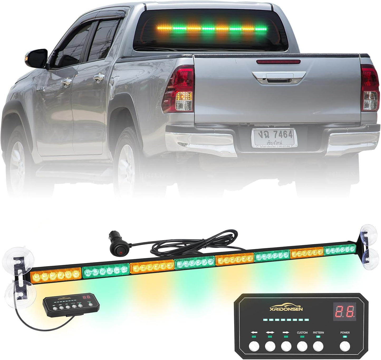XRIDONSEN 35 inch Amber Green Traffic Advisor Light Bar