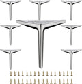 7 Inch Shiny Chrome Metal Furniture Legs Set of 8 for DIY Projects