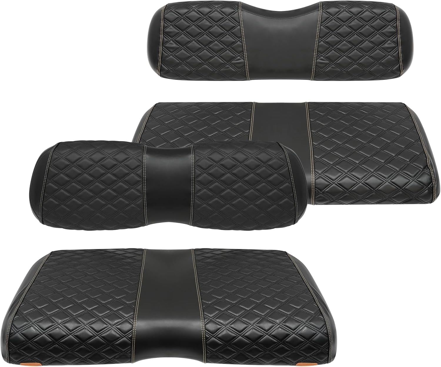 Golf Cart Front and Rear Seat Covers for EZGO RXV 2008+ Black