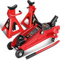 Low Profile Hydraulic Floor Jack and Stand Combo - 2 Ton Capacity