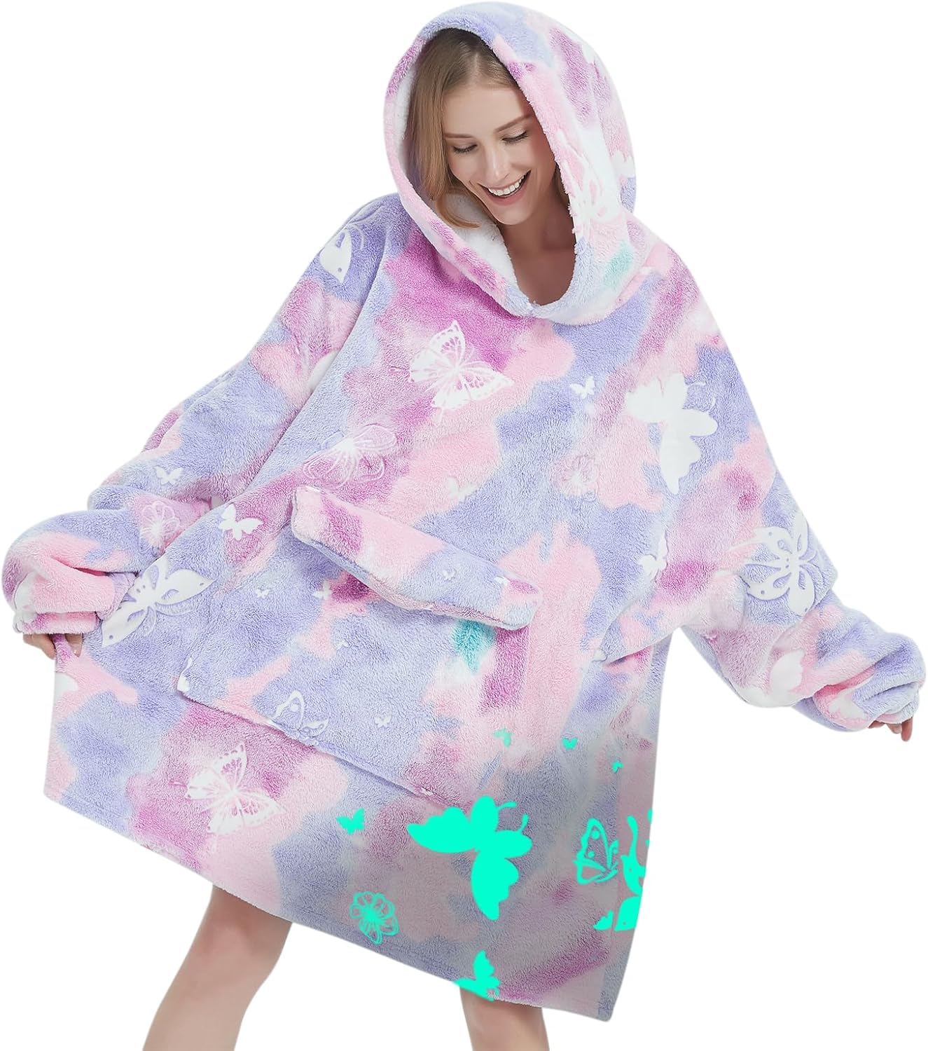 Fiosnow Glow Butterfly Oversize Wearable Hoodie
