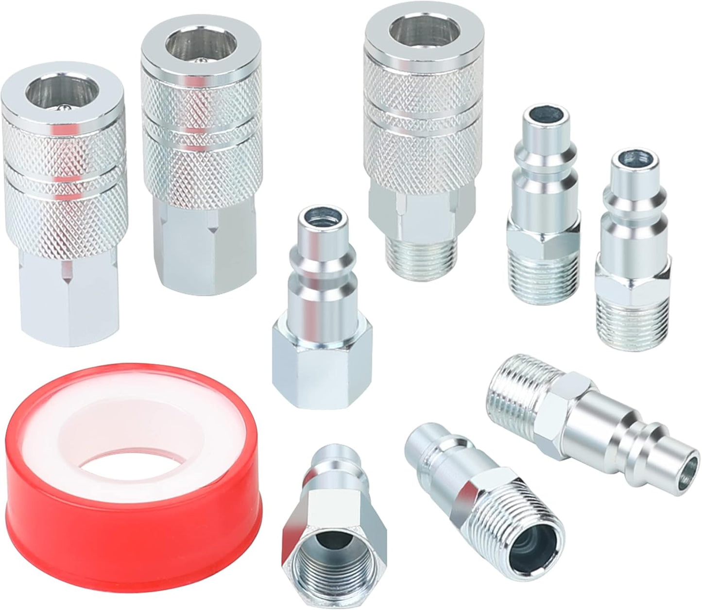 High Flow Air Hose Fittings Set - 10Pcs Quick Connect