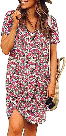 Miselon Tshirt Dresses for Women - Casual Summer Beach Wear