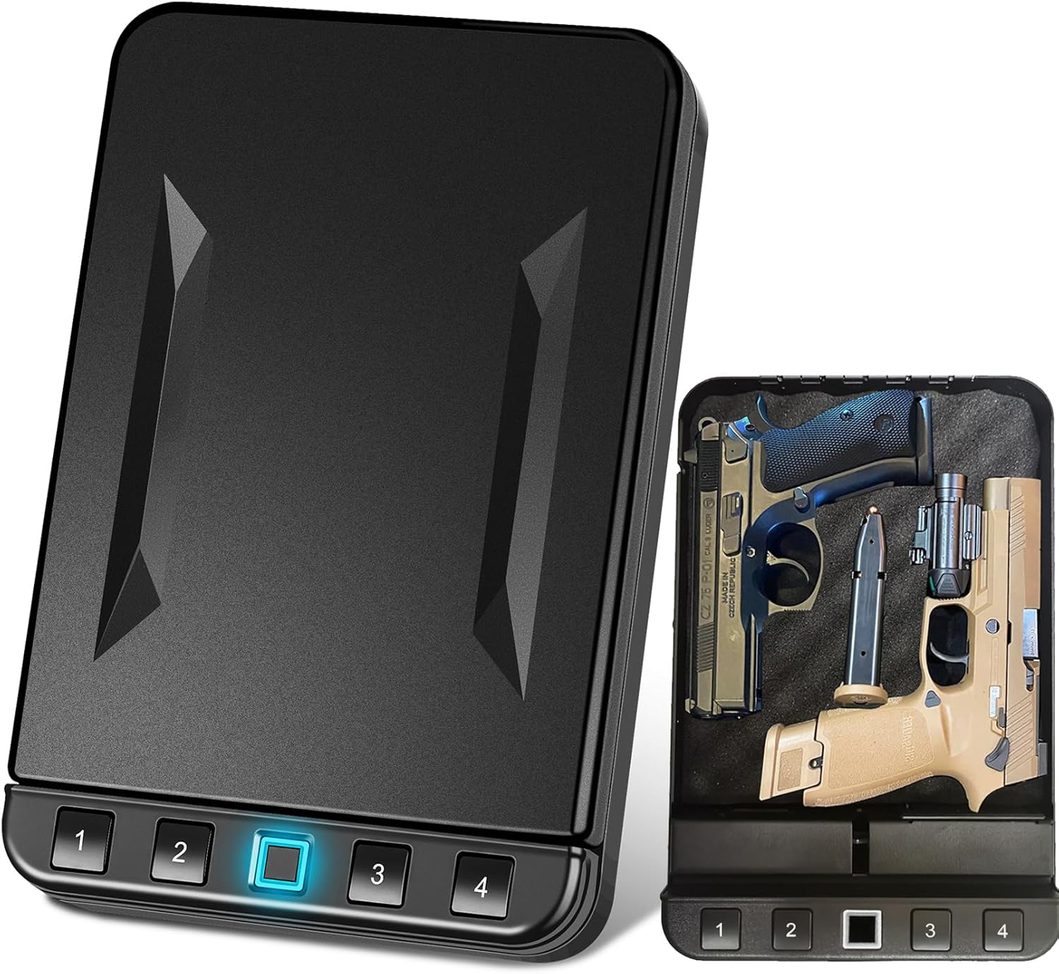 Quick Access Biometric Gun Safe for Pistol by LANGGER V