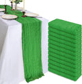 Green Cheesecloth Table Runner 10ft 12-Pack - Rustic Boho Decor