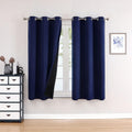 Navy Blue 42 x 45 in Blackout Curtains 2 Panels Set - Total Room