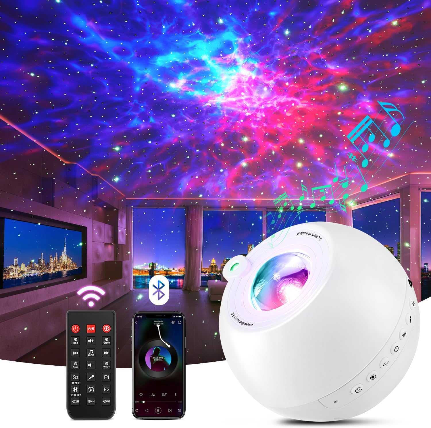 Star Projector Galaxy Light Projector by PIKOY for Bedroom