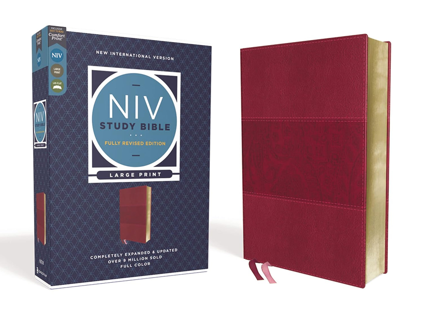 NIV Study Bible Large Print Leathersoft Burgundy Edition Review