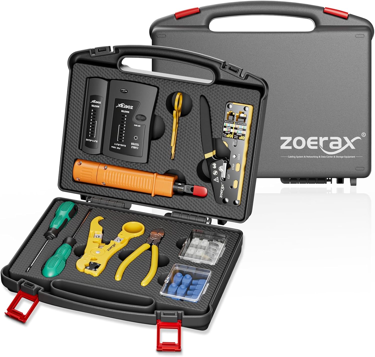 Professional Network Tool Kit for Crimping and Testing Cables