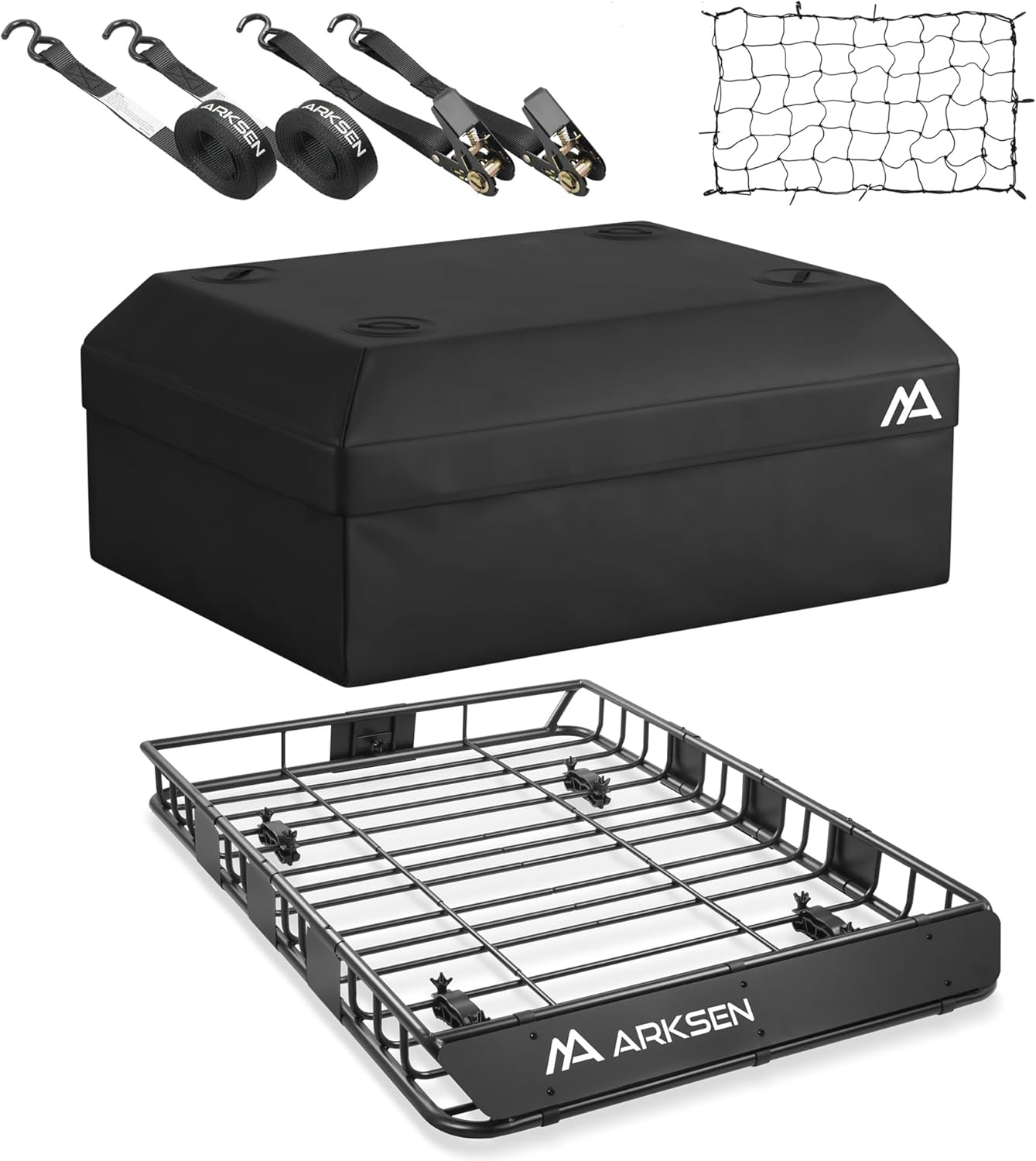 ARKSEN Upgrade Universal Roof Rack with Waterproof Bag & Cargo Net