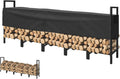 Firewood Rack 8ft with Adjustable Cover - Heavy Duty Wood Storage