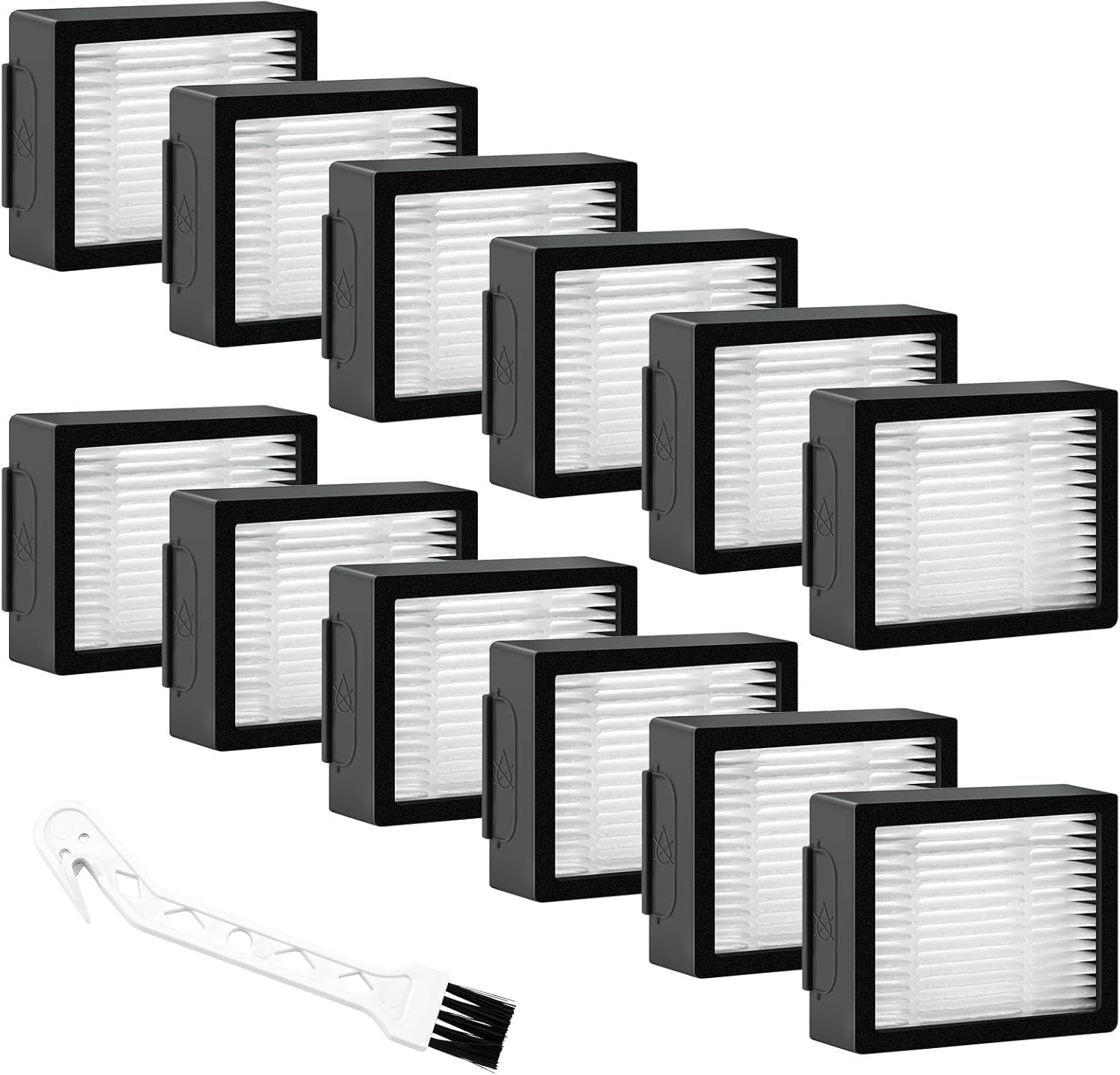 High-Efficiency Roomba Filters 12-Pack + Cleaning Brush by Puxyblue