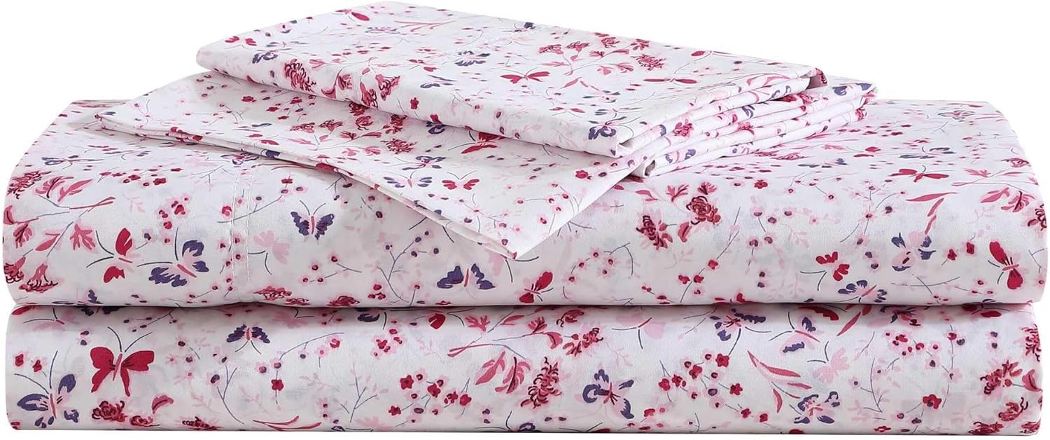 Betsey Johnson Mystic Garden Pink Queen Sheet Set for Comfort