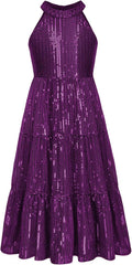 Girls Sequin Maxi Long Dress for 5-14Y - Elegant Party & Pageant