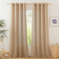 NICETOWN Linen Flax Curtains W55 x L90 - Semi Sheer Privacy Drapes