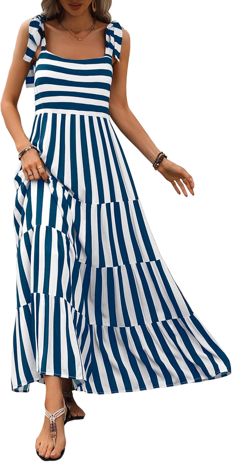 PRETTYGARDEN Summer Floral Maxi Dress for Women 2025
