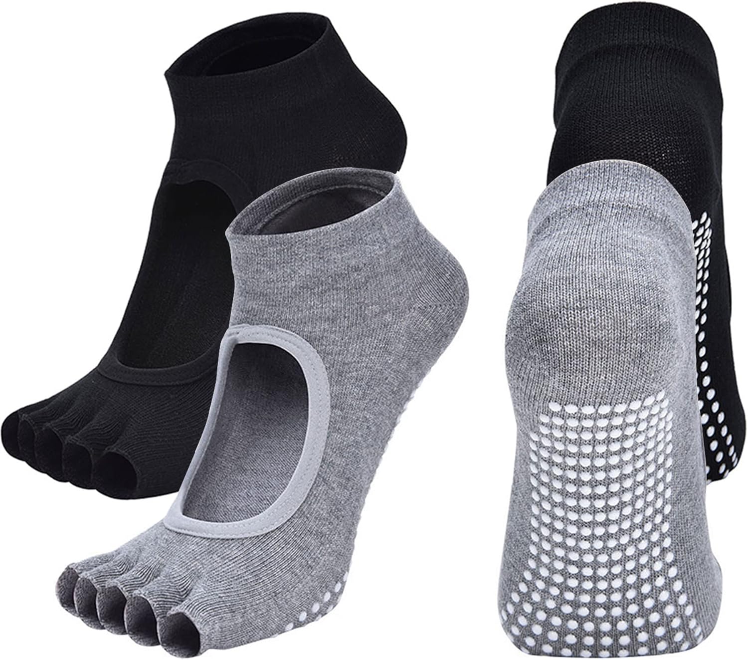 Non-Slip Toeless Yoga Socks Set - Dance with Confidence!