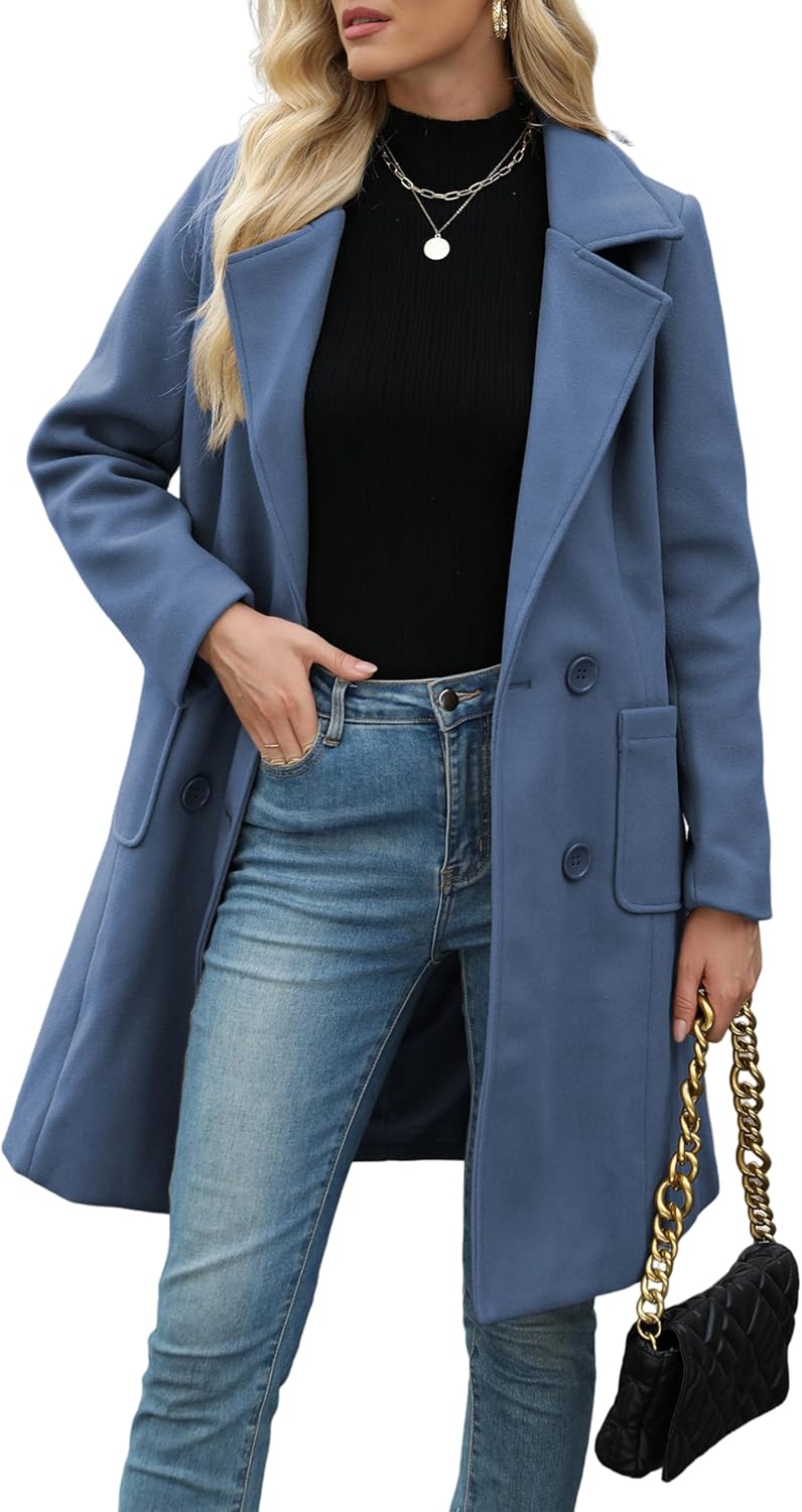 Stylish Women Winter Wool Blend Camel Mid-Long Coat for Elegance