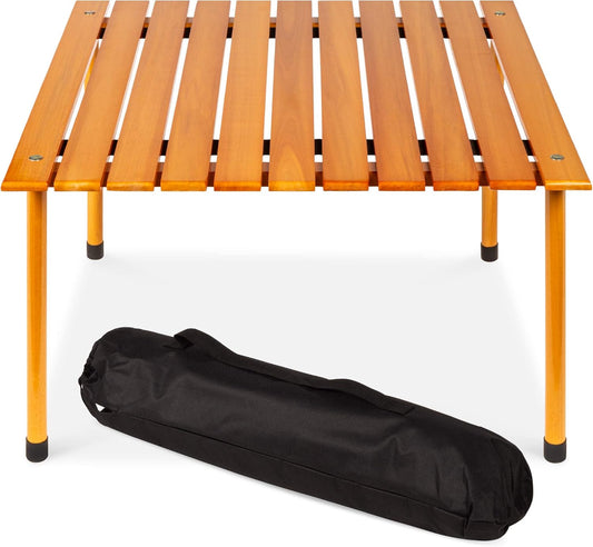 Portable Wooden Table for Indoor and Outdoor Use - 28x28in