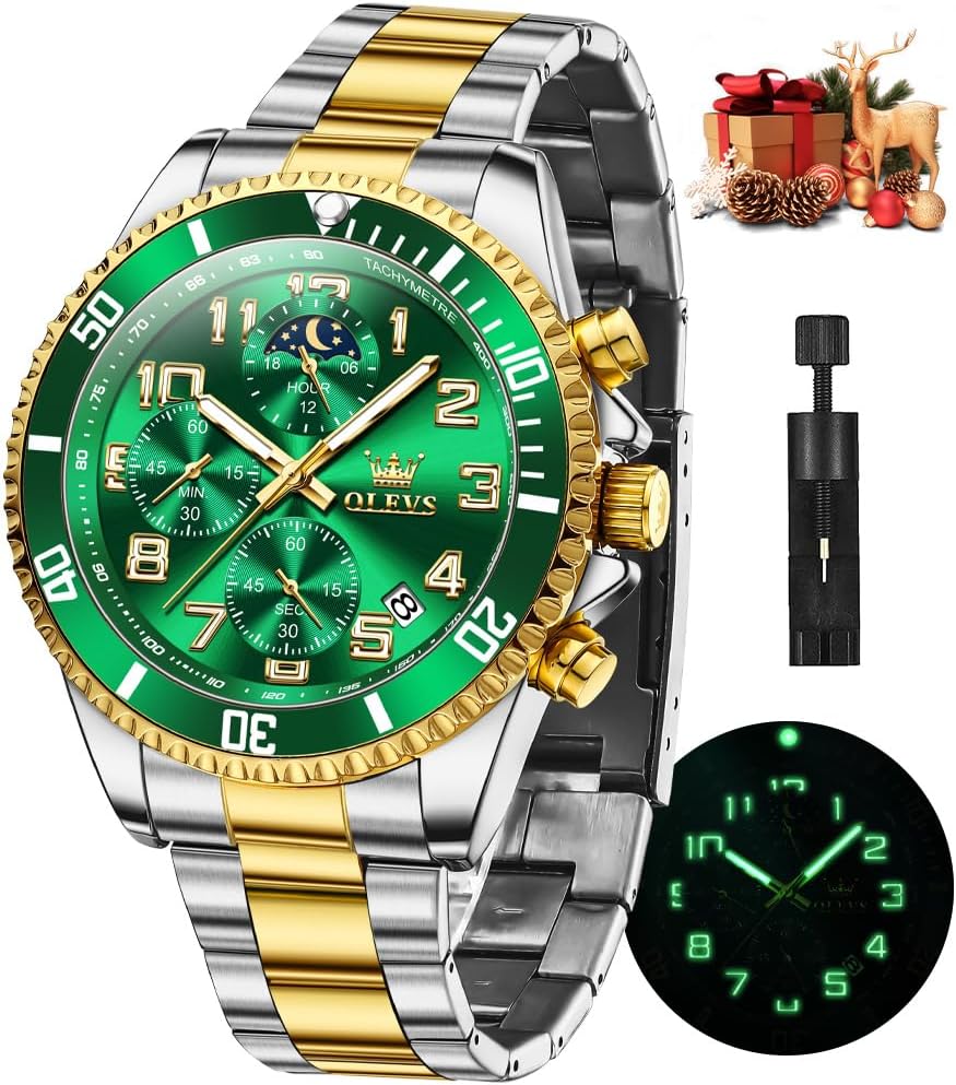 OLEVS Men's Big Face Luminous Watch