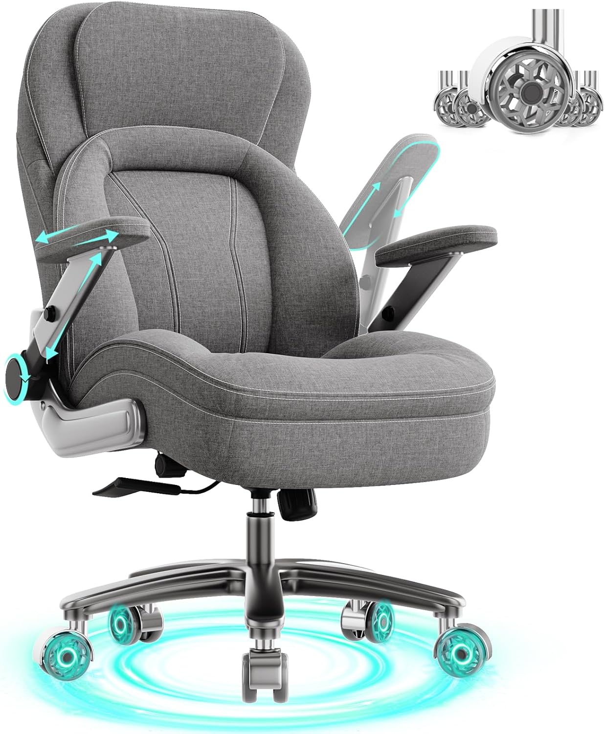 Big and Tall Office Chair with Adjustable Lumbar Support & 5D Arms