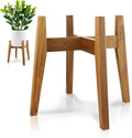 Indoor Plant Stand Mid Century Modern Pot Stand - Stable Acacia Wood